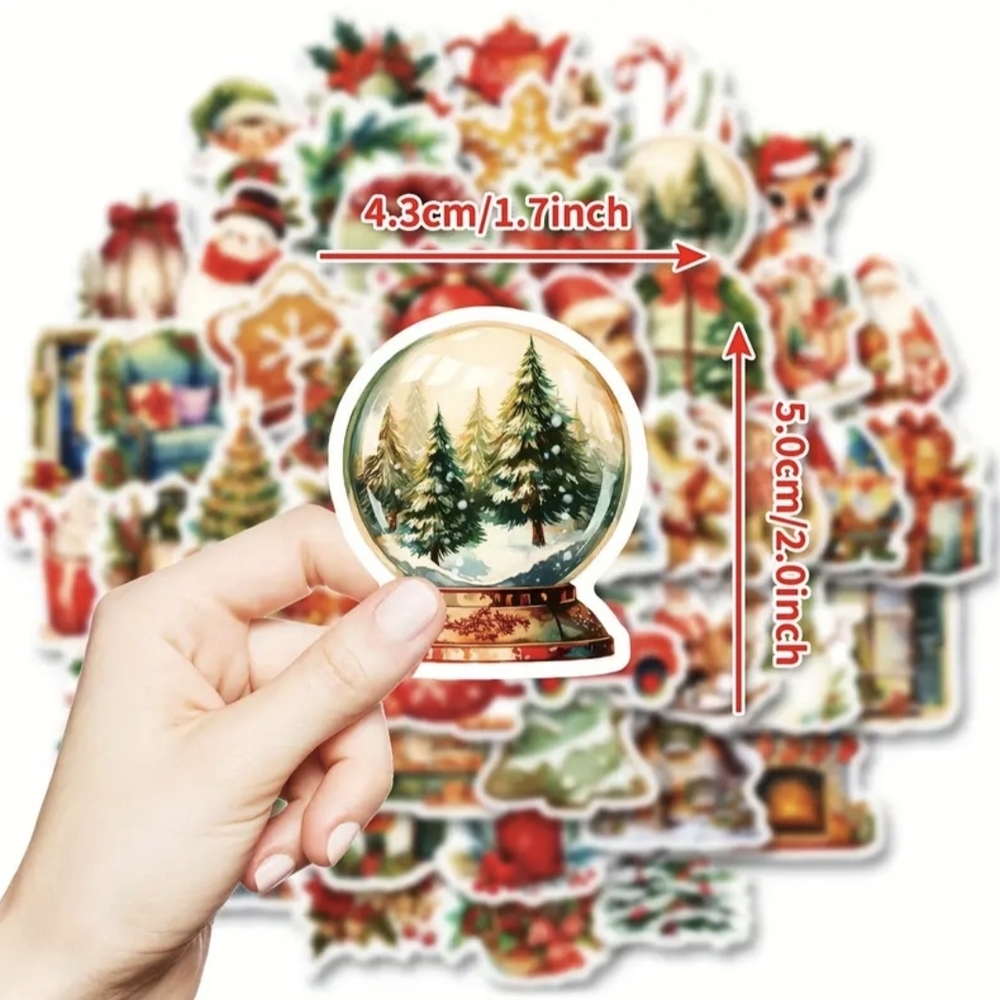 Festive Christmas Sticker Set-50 Count! - Picture 3 of 5